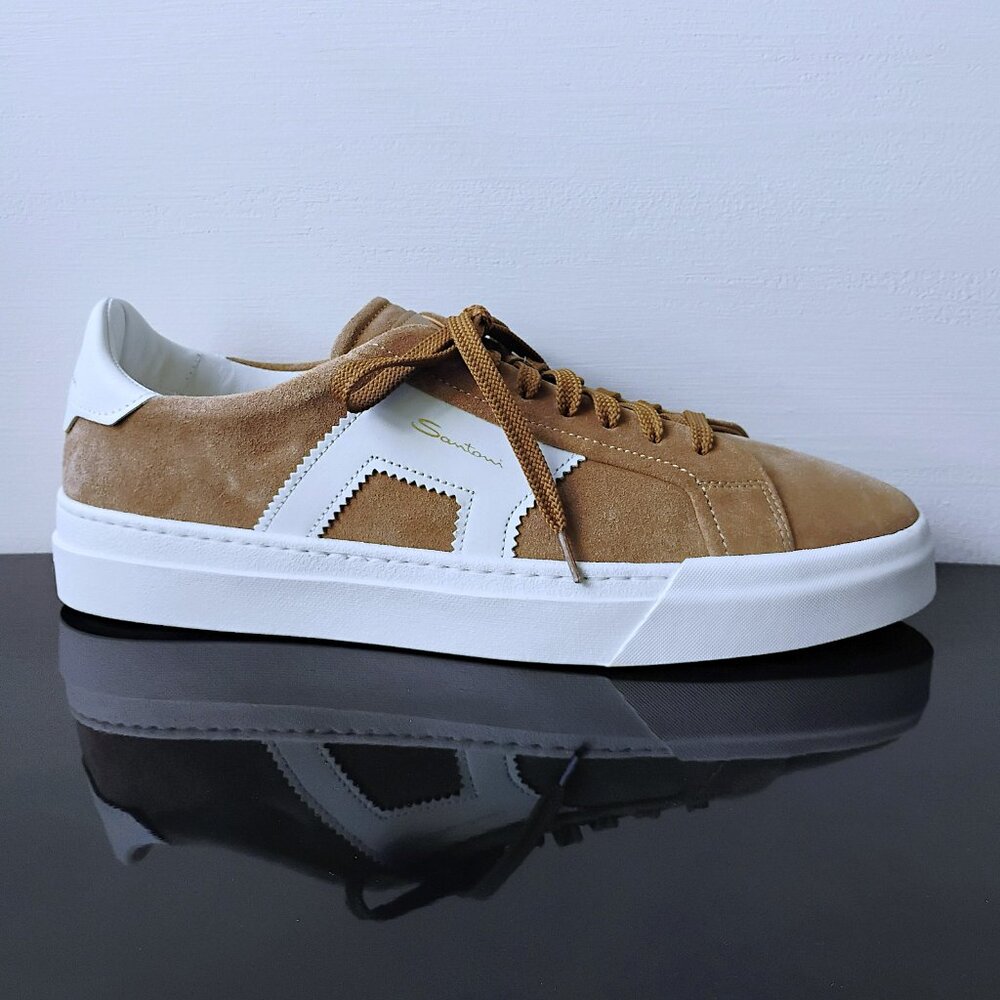 Santoni Tan and White Sneakers